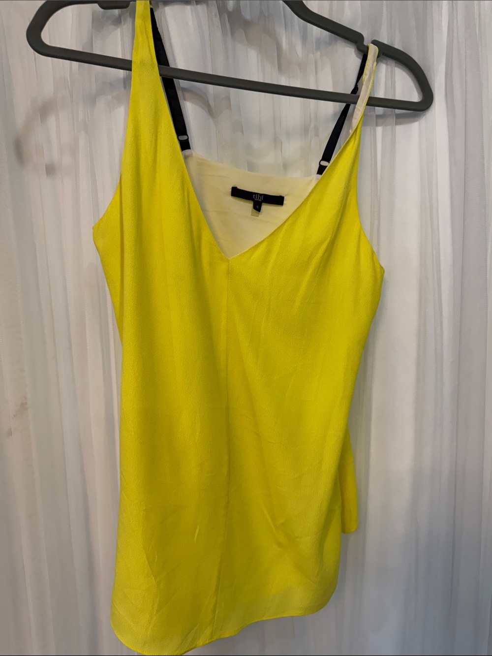 Tibi Bright Yellow V-Neck Spaghetti Strap Camisole